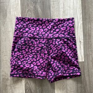 Lululemon Athletica Pink and Black Bike Shorts High-Waisted Compression